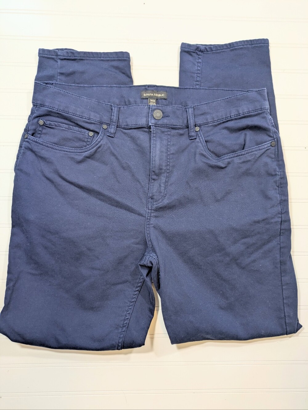 Banana Republic Navy Slim Traveler Pants - Picture 2 of 6